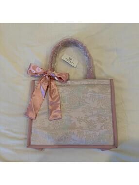Windsor Embroidered Satin Bow Tote Bag